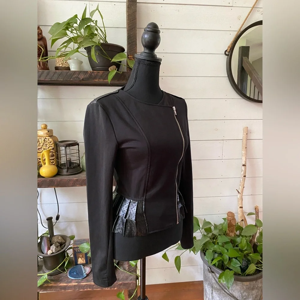 Olsenboye: Black Women's Baddie Jacket with Pleated Detail